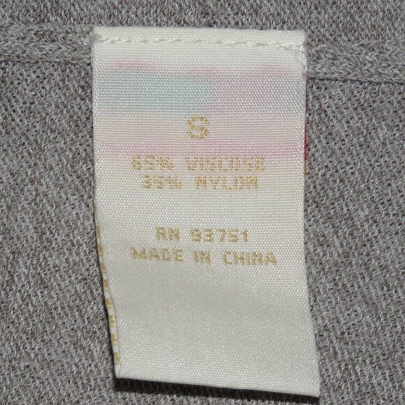 Christina's Gray Sleeveless Open Front Long Embellished Vest Tunic Size S (C783) - Picture 7 of 7